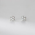 wholesale S925 Sterling Silver Fresh and Sweet Minimalist Design Exquisite Diamond-Inlaid Clover Earrings M06549-0-4