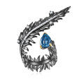 wholesale S925 Sterling Silver Vintage Feather Jewelry Set with Gemstone Earrings Pendant Brooch and Natural Topaz Crystal Ring-0-6
