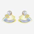 wholesale 925 Sterling Silver Fashion Natural Pearl Ear Studs, High-End Minimalist Niche Autumn Winter Versatile Luxury Earrings Wholesale-0-5
