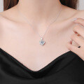 Sterling Silver 1-Carat Moissanite Women's Heart Pendant Necklace-0-2