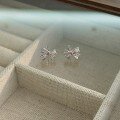 wholesale S925 Sterling Silver Maker's Fashionable Small Exquisite Bow Ear Studs, Unique Design Earrings with Silver Ear-Posts for Ear Nurturing-0-1