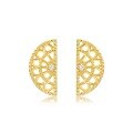 wholesale S925 Gold-Plated New Japanese Retro Lace Hollow Fan Earrings Fashion Trend Ready for Dropshipping-0-5