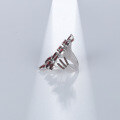 wholesale 925 Silver Designer Natural Garnet Ring Adjustable Opening, Unique Design Colored Gemstone Ring-0-3