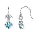 wholesale S925 Sterling Silver Fashionable and Elegant Mermaid Princess Blue Tear Moissanite Ear Hooks with Unique Design Earrings-0-4