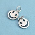 wholesale 925 Sterling Silver Minimalist Smiley Pendant Charm Bracelet Necklace Cord Accessory Wholesale Jewelry-0-0