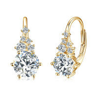 S925 Sterling Silver D-color Moissanite Luxury Earrings-Sparkling Star Earrings [K Gold]  925 Silver