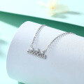 wholesale 925 Sterling Silver Princess Crown Necklace, European and American Fashion Women's Zircon-Embedded Pendant, Star and Moon Collarbone Chain, Wholesale for Instagram-0-1