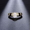 wholesale S925 silver plated with 18k gold new Egyptian style oval 6*8mm moissanite black epoxy ring for women-0-1