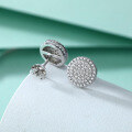 wholesale 925 Sterling Silver Full CZ Round Stud Earrings for Women, Niche and High-End Cross-Border New Product-0-2