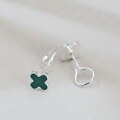 wholesale S925 Sterling Silver Four-Leaf Clover Epoxy Resin Stud Earrings for Women, Minimalist and Luxurious, Unique and Elegant, New Design Ear Jewelry Gift-0-10