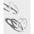wholesale S925 Sterling Silver 922 Niche Minimalist Ins Double-Layer Hollow Stackable Adjustable Open Ring for Women-0-1