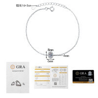 S925 Silver Moissanite Bracelet with 30ct Stone, Korean Japanese Fresh Style-30-point Moissanite  925 Silver