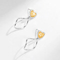 wholesale S925 Sterling Silver Yaxi Love Stud Earrings for Women, Small and Exquisite Design, High-End Long Drop Earrings, Versatile and Unique Ear Accessories-0-2