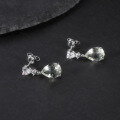 wholesale S925 Silver Inlaid Natural Amethyst and Green Crystal Earrings with a Light Luxury and Advanced Feel-0-2