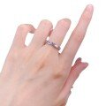 wholesale S925 Silver New Retro Brushed Heart Purple Diamond Ring Full Circle Heart Old Money Style Light Luxury-0-4