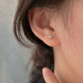 wholesale Sterling Silver S999 Minimalist Small Flower Stud Earrings for Women, Petite and Simple Fresh Style Exquisite Earrings for Pierced Ears Korean Version-0-4