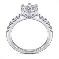 wholesale S925 Sterling Silver Simple Zircon Classic Six-Prong One-Carat Ring for Women, Pure Silver European and American Fashion Best-Selling Wedding Ring-0-2