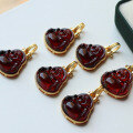 wholesale S925 silver retro natural blood amber laughing Buddha pendant necklace, genuine with appraisal certificate-0-1