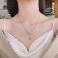 wholesale S925 Sterling Silver Trendy G Letter Enamel Pig Nose Chain Link Necklace Creative Fashion Accessory-0-0