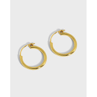 wholesale S925 Sterling Silver 3004 Korean Version Ins Small and Minimalist Design Versatile Geometric Circle Glossy Textured Earrings for Women-Silver 13mm