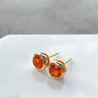 wholesale S925 Sterling Silver Red Elk All-Over Energy Soda Bubble Stud Earrings Classic Minimalist Versatile Everyday Women's Earrings-BE0193-Gold 925 Silver