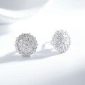 24K Gold-Plated 925 Sterling Silver Full-Diamond Snowflake Stud Earrings for Women, Wholesale-0-2