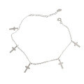 wholesale S925 Sterling Silver YH639 Korean-style Cross Anklet, Minimalist and Versatile for Women-0-4