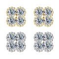 wholesale S925 Sterling Silver Four-Leaf Clover Moissanite Stud Earrings for Women, Light Luxury High-End Sensation, Wholesale-0-4