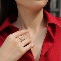 Sterling Silver Moissanite Heart Ring, Premium Luxury Micro-Pave Jewelry for Cross-Border Wholesale-0-1