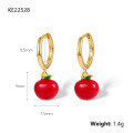 wholesale S925 Sterling Silver Ear Studs, European and American Creative Dreamy Cute Resin Fruit Apple Earrings, Pumpkin Halloween Accessories-0-12
