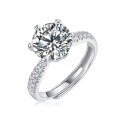 wholesale 18K gold-plated S925 silver ring with luxurious six-prong moissanite setting, new women's style, factory stock available for wholesale-0-11