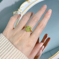 wholesale 925 Silver Mu Jing Jewelry New 9*11 Olive Green Ring Cross-Border Ins Style Fashion Versatile-0-3