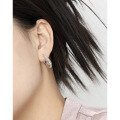 wholesale S925 Sterling Silver Korean Version Minimalist Fashion Irregular Cut Bead Carved U-Shaped Design Earrings Ear Clips for Women-0-3