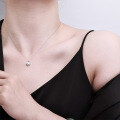 925 Sterling Silver Moissanite Pendant Necklace, Luxurious Clavicle Chain-0-2