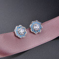 wholesale S925 Silver Cross-Border New Small Fresh Fashion Earrings, Korean and Japanese Style Zircon Accessories, Floral Diamond Stud Earrings for Women-0-5
