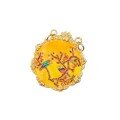 wholesale Gold-plated 925 Ancient Silver Enamel Gourd Flower Plaque Magpies on a Plum Branch Double Ring Crane and Deer in Spring DIY Weaving Accessories-0-4