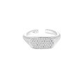 wholesale S925 Sterling Silver 869 Square Full Diamond Ring for Women, High-End Sense, Small and Unique, Ins Light Luxury, All-Star Openable Ring-0-5
