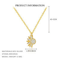 wholesale S925 Sterling Silver Sun Moon-A4055-Gold/Sun 925 Silver