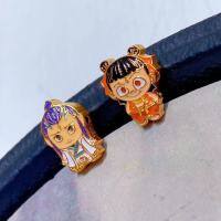 wholesale Gold-plated S925 Silver Enamel Nezha Ao Bing Accessories Separator Beads DIY Bracelet Necklace Accessories Handmade Braided Rope Phone Chain-Ao Bing one