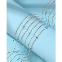 wholesale 925 Sterling Silver Ballpoint Pen Necklace for Women, Student Minimalist Chain without Pendant, Small and Simple Silver Chain, Bare Chain Collarbone Necklace-002200-16 inches (40 cm) 925 silver