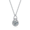 925 Sterling Silver 1ct Moissanite Necklace, Classic Gourd Pendant-0-3
