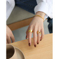 wholesale S925 Sterling Silver 258 Korean Version Ring Ins New Small Batch Irregular Adjustable Open Ring for Women-0-2