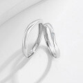 wholesale S925 metal irregular plain couple rings for men and women, minimalist and unique Valentine's Day gift for girlfriend-0-3