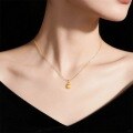 wholesale S925 Sterling Silver Matte Gold Apple Pendant Necklace for Women,-0-2
