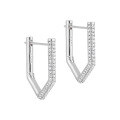 wholesale S925 Sterling Silver New Geometric Single-Sided Micro-Paved Earrings Women High-End Sense Small Original Ins Light Luxury Temperament Ear-0-11