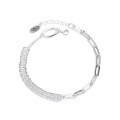 wholesale S925 Sterling Silver AB Chain Link Irregular Bracelet in Sweet and Cool Ins Style Trendy Hip-Hop Jewelry-0-4