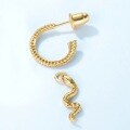 wholesale S925 Sterling Silver New Korean and Japanese Light Luxury Snake-shaped Earrings for Women, INS Style, Cute and Unique Snake Hoop Earrings for Wholesale-0-3