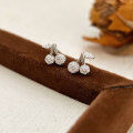 wholesale Sterling Silver Minimalist Cherry Earrings for Women, Small and Fresh, Exquisite, Girly, Korean Style Trendy Ear Accessories-0-0