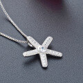 wholesale S925 Sterling Silver Full Diamond Starfish Pendant Women's Korean Style Minimalist Niche High-End Animal Necklace Wholesale Supply-0-3