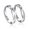 wholesale 925 Sterling Silver Couple's Ring Set for Men and Women, Cross-border Amazon Europe and America Minimalist Matching Rings, Valentine's Day Gift-0-5